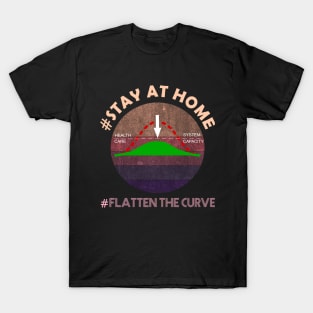 Stay at home flatten the curve health awareness gift T-Shirt